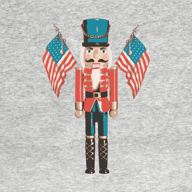 The patriotic nutcracker, vintage Christmas, American flag, usa gifts for friends and family by Vintage Fandom